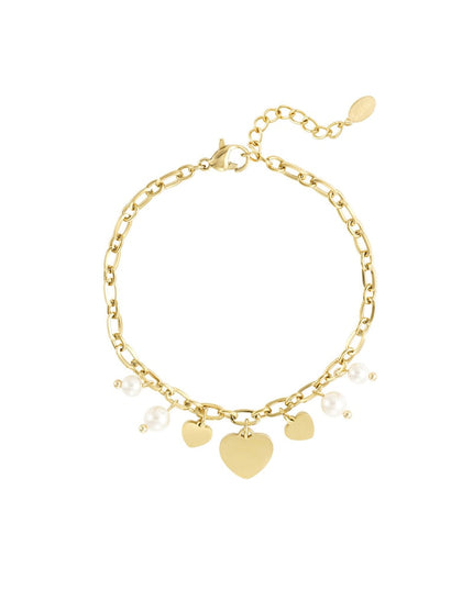 hearts & pearls armband