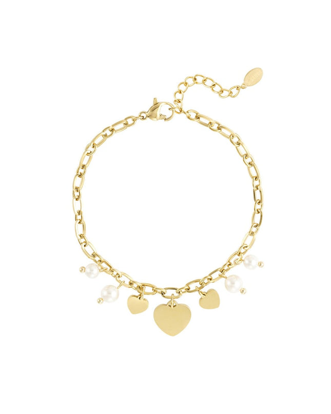 hearts & pearls armband