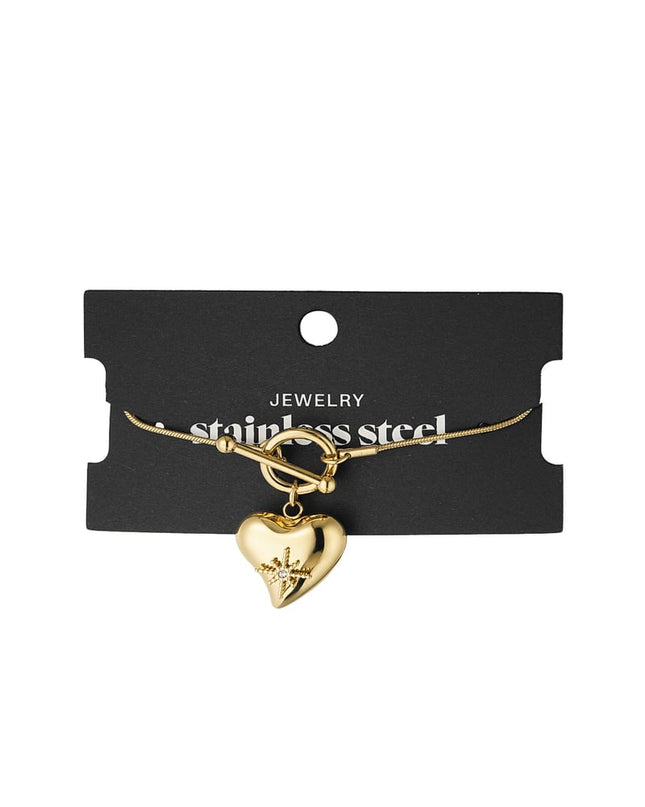 slotarmband met grote harthanger