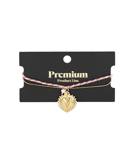 love laced armband - roze en