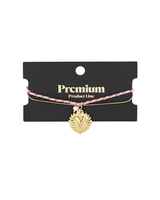 love laced armband - roze en