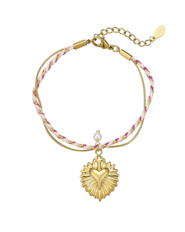 love laced armband - roze en