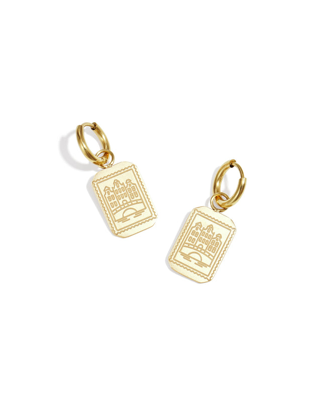 Amsterdamse Grachtenpand Oorbellen van Roestvrij Staal