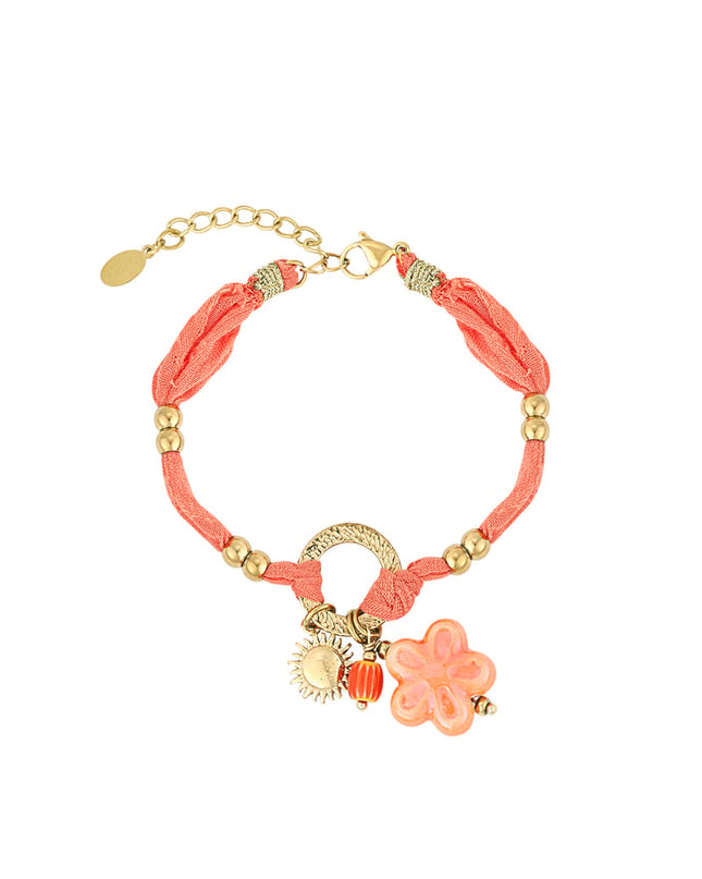 sunny floral armband - oranje & 