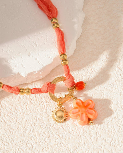 sunny floral armband - oranje & 