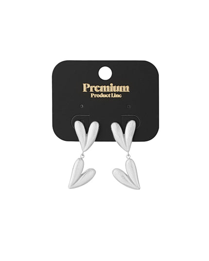 double heart oorbellen