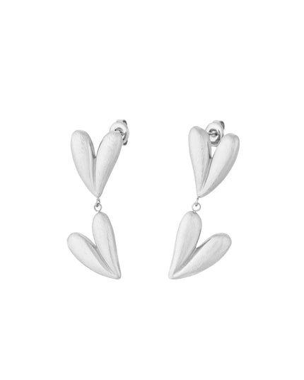 double heart oorbellen