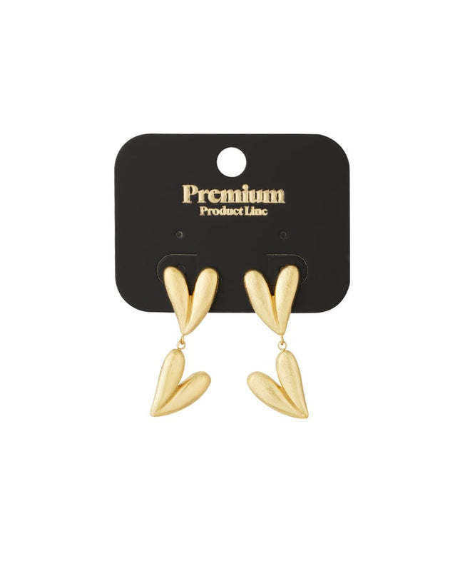 double heart oorbellen