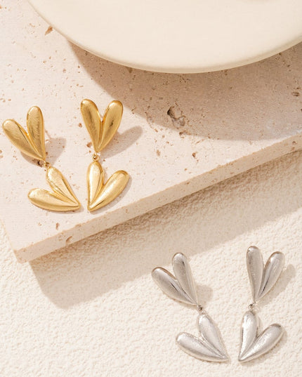 double heart oorbellen