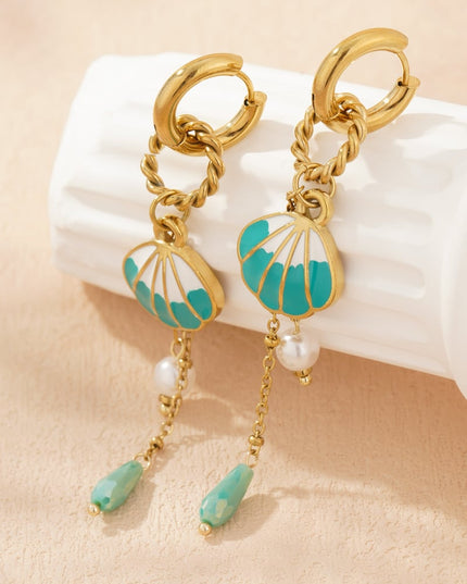 grote schelp oorbellen