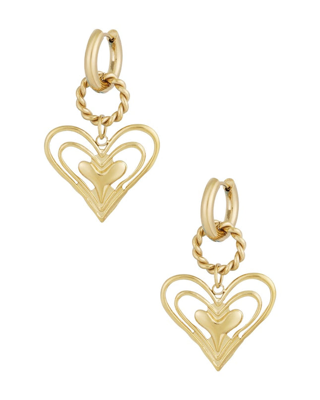 oorbellen what's love - Goud kleur kleurig