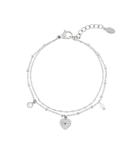 Love Love Love Armband - Zilverkleur