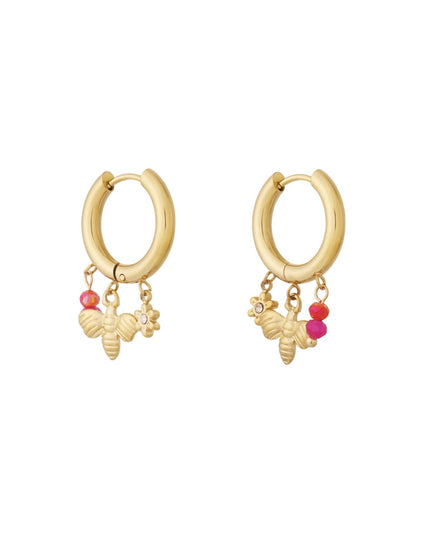 Bijenhanger oorbellen - zilverkleur