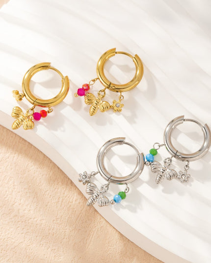 Bijenhanger oorbellen - zilverkleur