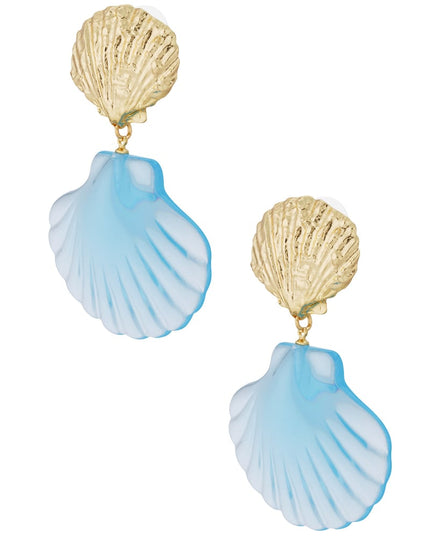 roze schelp oorbellen - roze & 