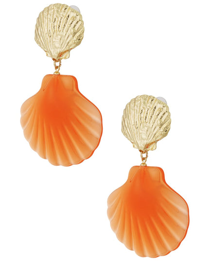 roze schelp oorbellen - roze & 