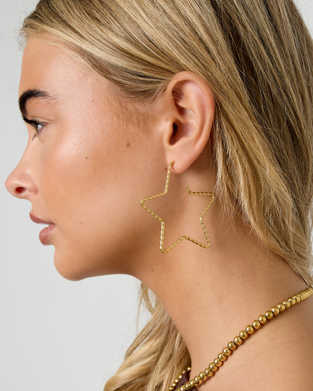 Oorbellen van roestvrij staal met ster, casual, dagelijks, eenvoudig, serie, damessieraden