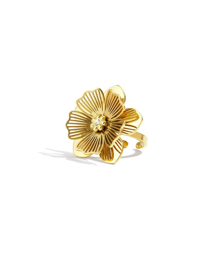 Stainless Steel Statement Rings Flower Casual Daily Simple Series Women's jewelry
