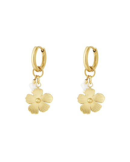 Zonovergoten bloem oorbellen