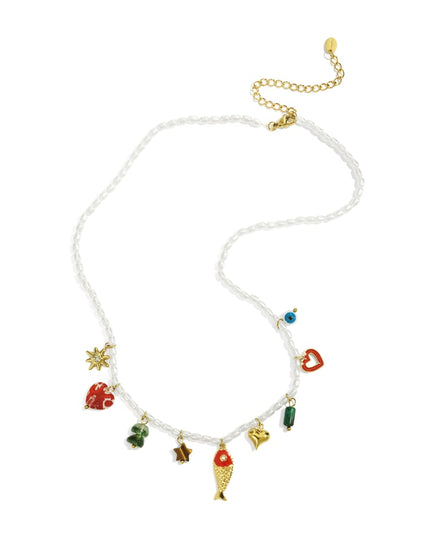 Roestvrijstalen kralenkettingen met vis, casual, vakantie/strand, romantische serie, damessieraden