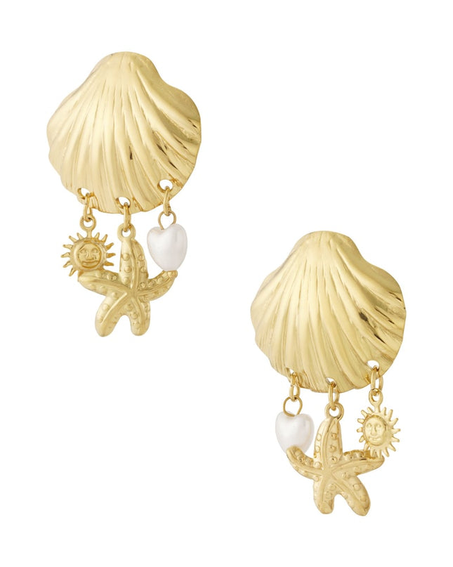 Strandliefde trio oorbellen