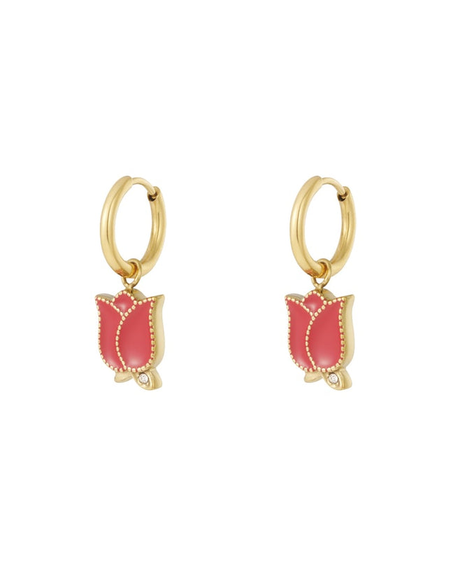 Oorbellen van roestvrij staal met bloemenmotief, casual, dagelijks, eenvoudig, serie, damessieraden