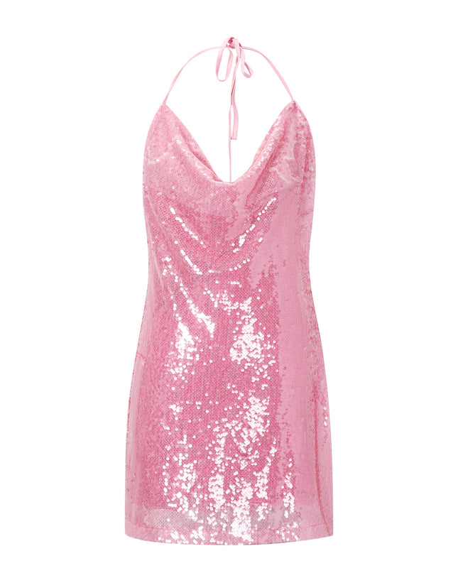 Jurk met waterval-effect en pailletten
