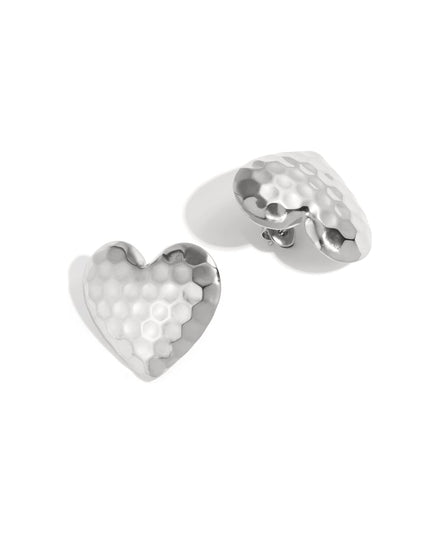 Stainless Steel Stud Earrings Heart Casual Daily Simple Series Women's jewelry