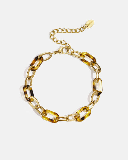 Roestvrijstalen schakelarmbanden met luipaardprint, casual en dagelijks te gebruiken als damessieraden.