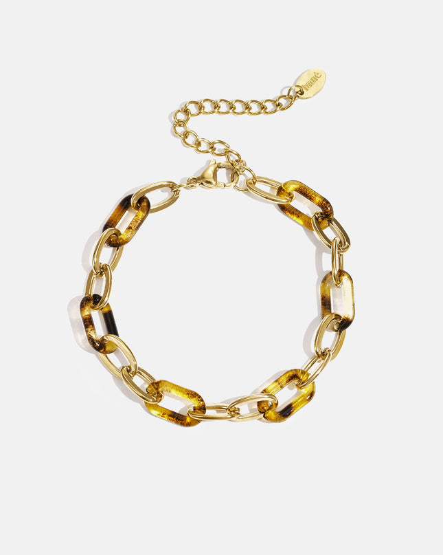 Roestvrijstalen schakelarmbanden met luipaardprint, casual en dagelijks te gebruiken als damessieraden.