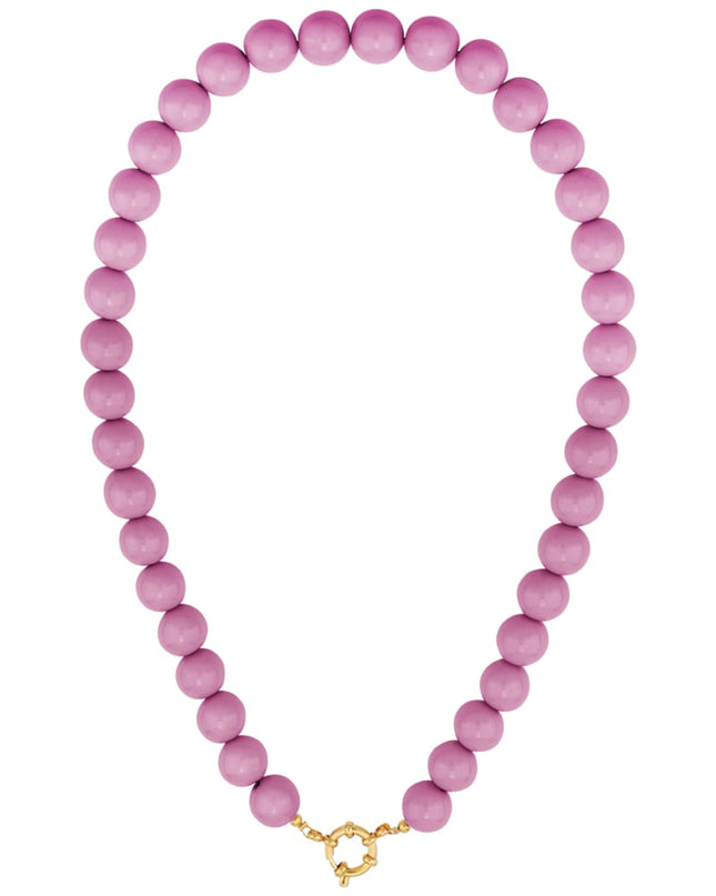 Colored small bead necklace-12mm