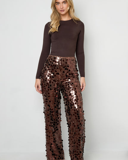 Polyestervezel (polyester) Rechte broek Pailletten Elegante All Fit Kleding