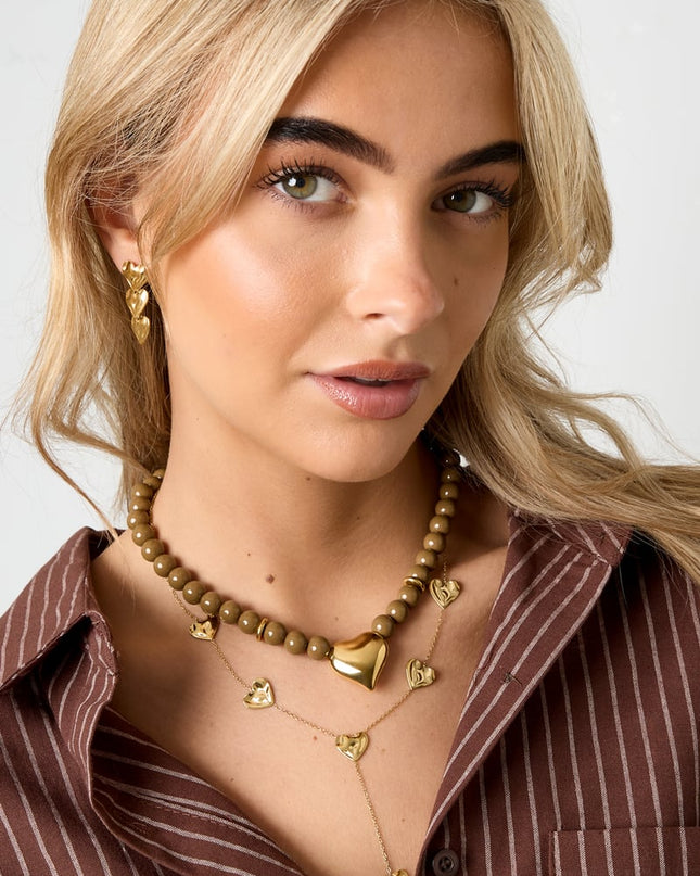 Acrylic Beaded Necklaces Heart Casual Daily Simple Series Women's jewelry