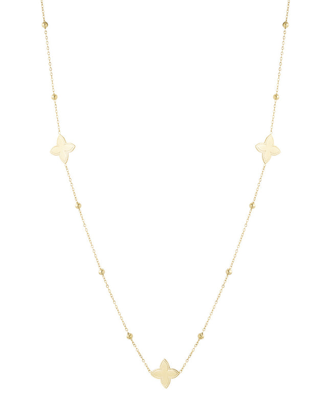 lange ketting met vijf bloemen
