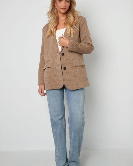 Rhinestone Striped Blazer