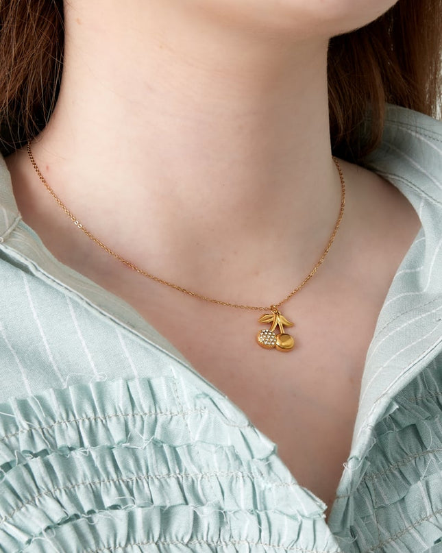 Glitter kersen ketting