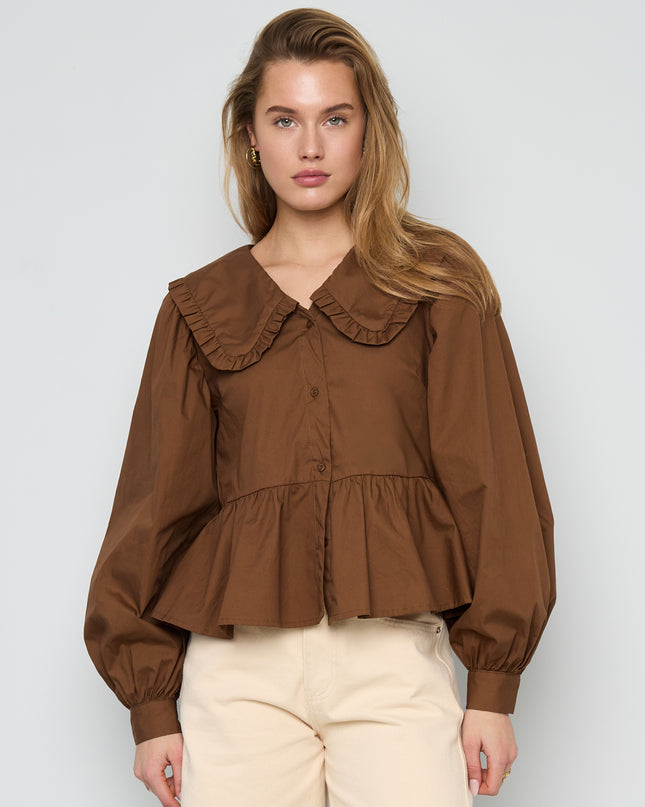 Katoenen blouses en overhemden Effen casual lente/zomerkleding