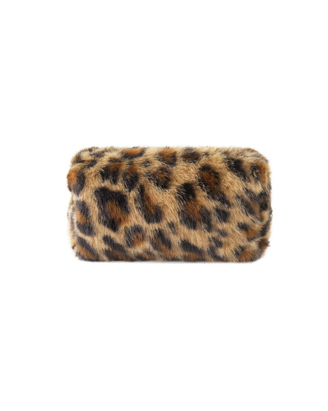 Soft leopard makeup bag