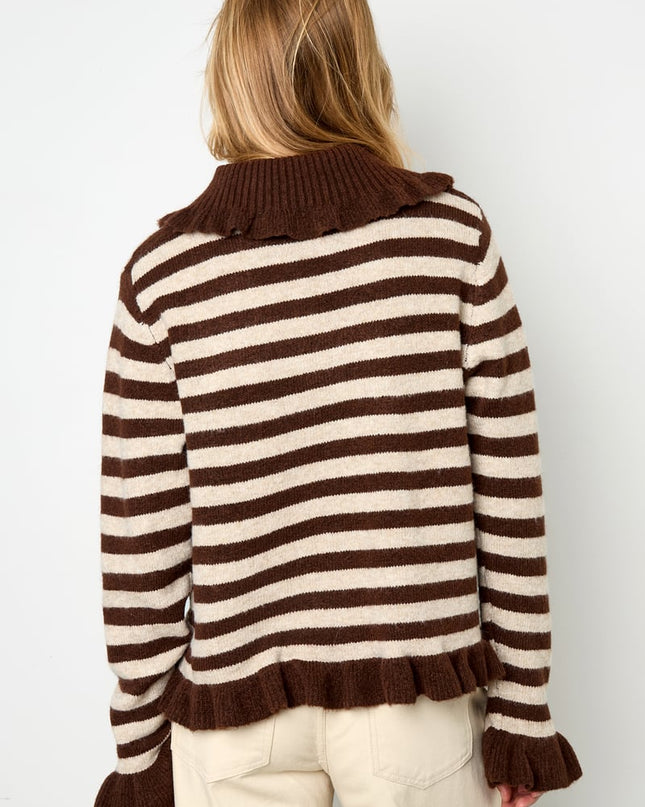 Polyester fiber (polyester) Knit cardigan Stripes Casual Fall/Winter  Clothes