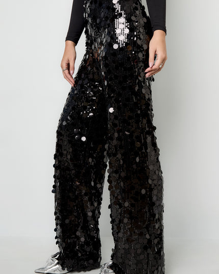 Polyestervezel (polyester) Rechte broek Pailletten Elegante All Fit Kleding