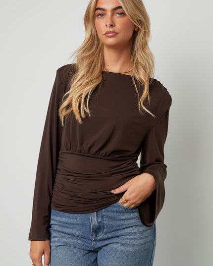 Fitted top with flared sleeves