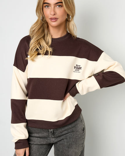 De gestreepte liefdevolle tops