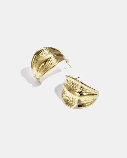 Roestvrijstalen oorringen met bladmotief, casual, alledaags en eenvoudig, dames sieraden