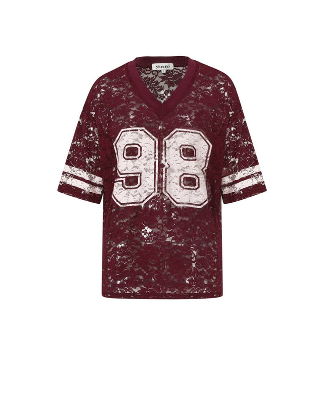 V-Neck Lace American T-shirt