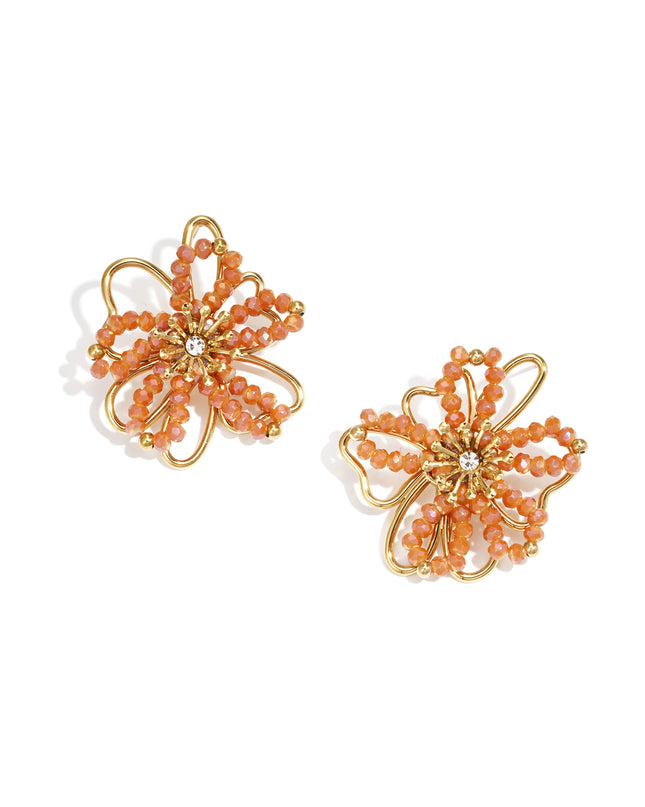 Roestvrijstalen oorbellen met bloemmotief, casual, dagelijks, eenvoudig, serie, damessieraden