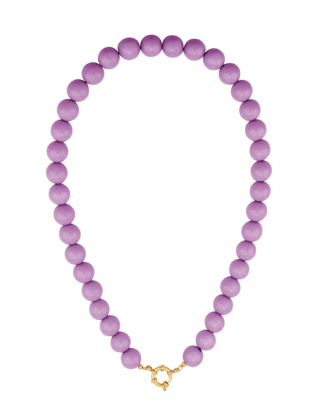 Colored small bead necklace-12mm