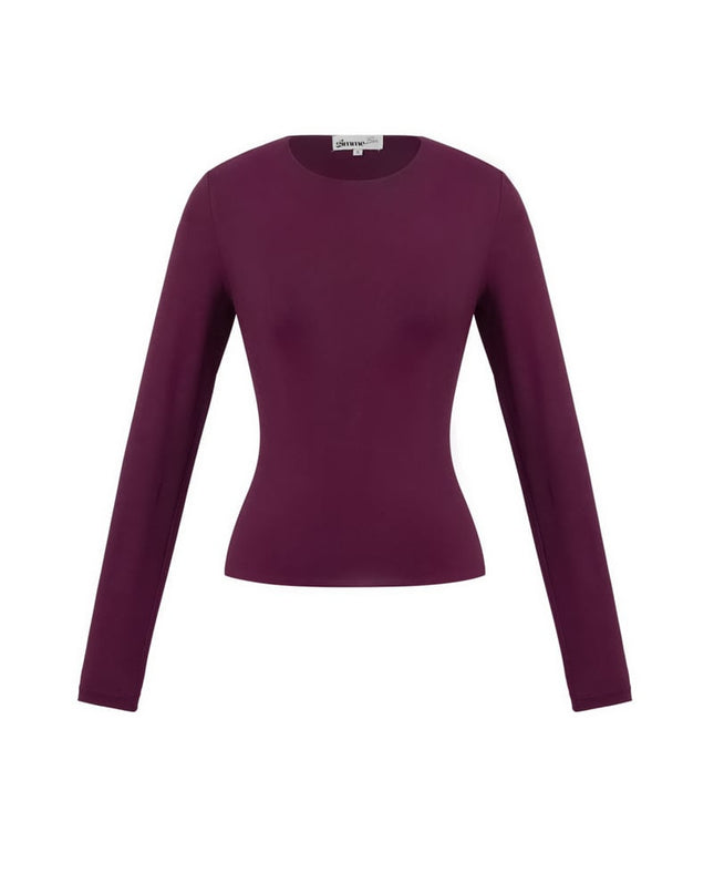 Nylon Long sleeve tops Solid color Basic All Fit  Clothes