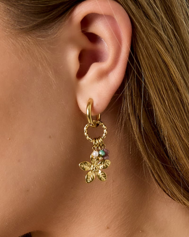 Oorbellen met bloemen, casual, dagelijks, eenvoudig, serie, damessieraden