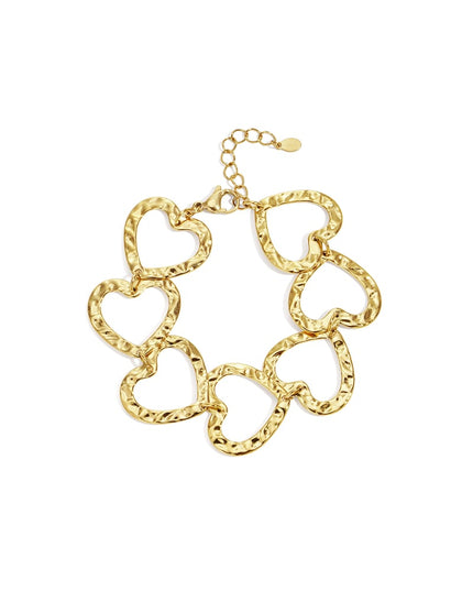 Roestvrijstalen kettingarmbanden met hart, casual, dagelijks, eenvoudig, serie, damessieraden