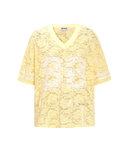 V-Neck Lace American T-shirt